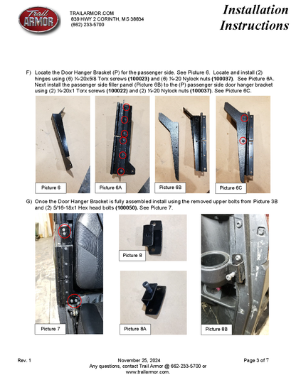 Trail Armor Ranger Crew and Ranger XP Crew 1000 Half Doors 2021 - 2024 - Doors