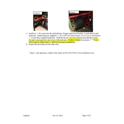 Trail Armor Ranger Midsize 570 Ranger Midsize 570 Crew and Ranger Midsize 500 Underbed Mud Shield with Fender