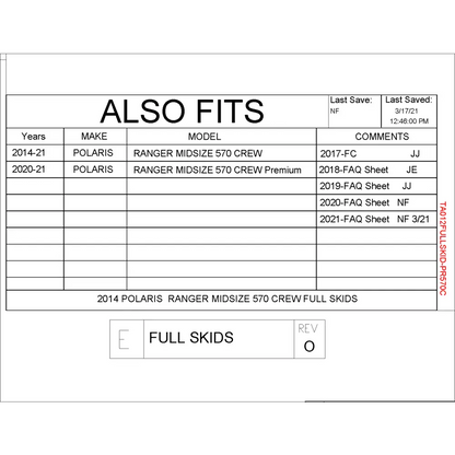 Trail Armor Ranger Midsize 570 Crew Full Skids 2014 - 2021 - Skid Plates