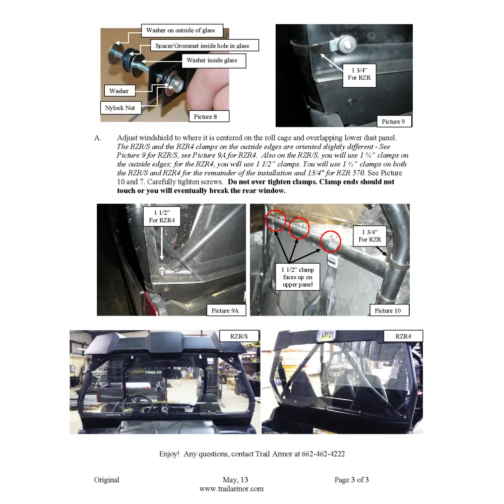 Trail Armor RZR 800 RZR S 800 RZR 570 and RZR S 570 Rear Window Dust Shield Kit - Windshields