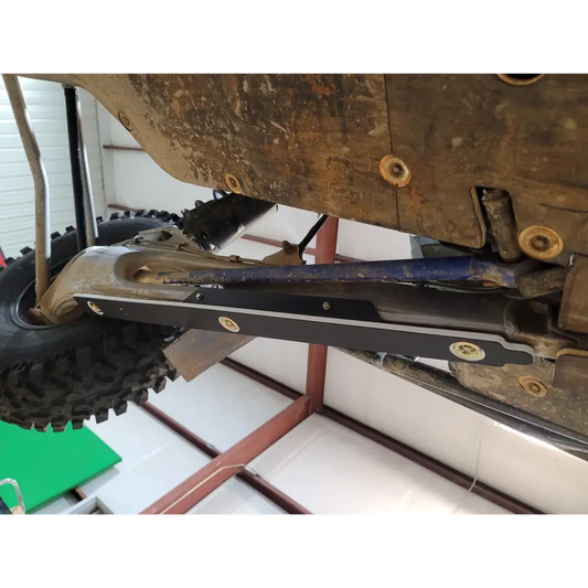 Trail Armor RZR PRO R and RZR PRO R 4 iMpact Trailing Arm Guards set of 2 - BLACK/WHITE/BLACK / Powdercoated Black