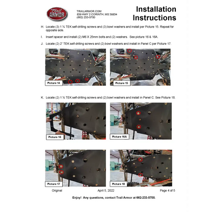 Trail Armor RZR Turbo R Full Skids with Standard or Trimmed Sliders - Skid Plates