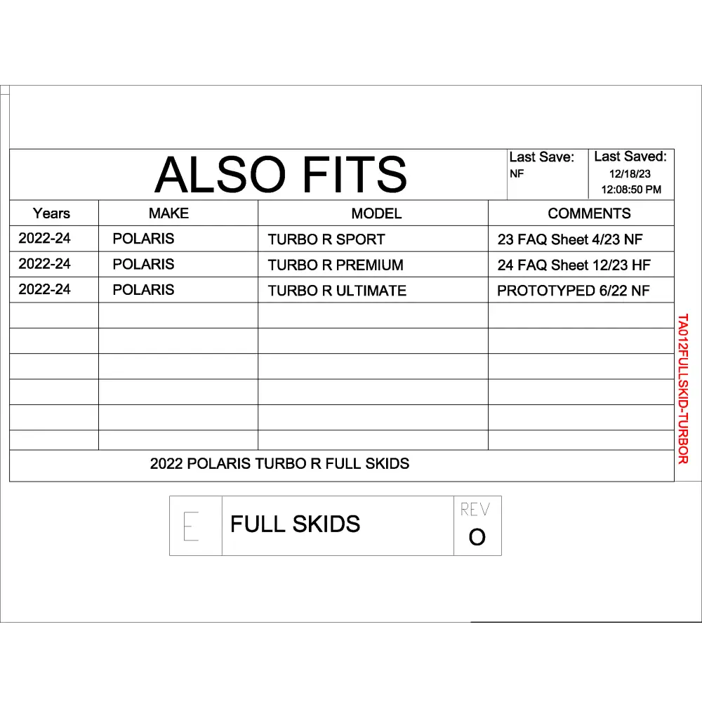 Trail Armor RZR Turbo R Full Skids with Standard or Trimmed Sliders - Skid Plates
