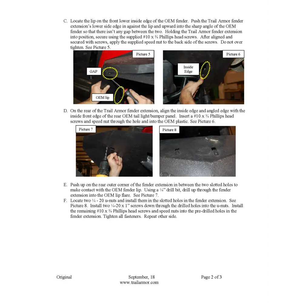 Trail Armor RZR XP 900 and RZR 4 XP 900 Mud Flap Fender Extensions fits 2011-2014 - Mudshields