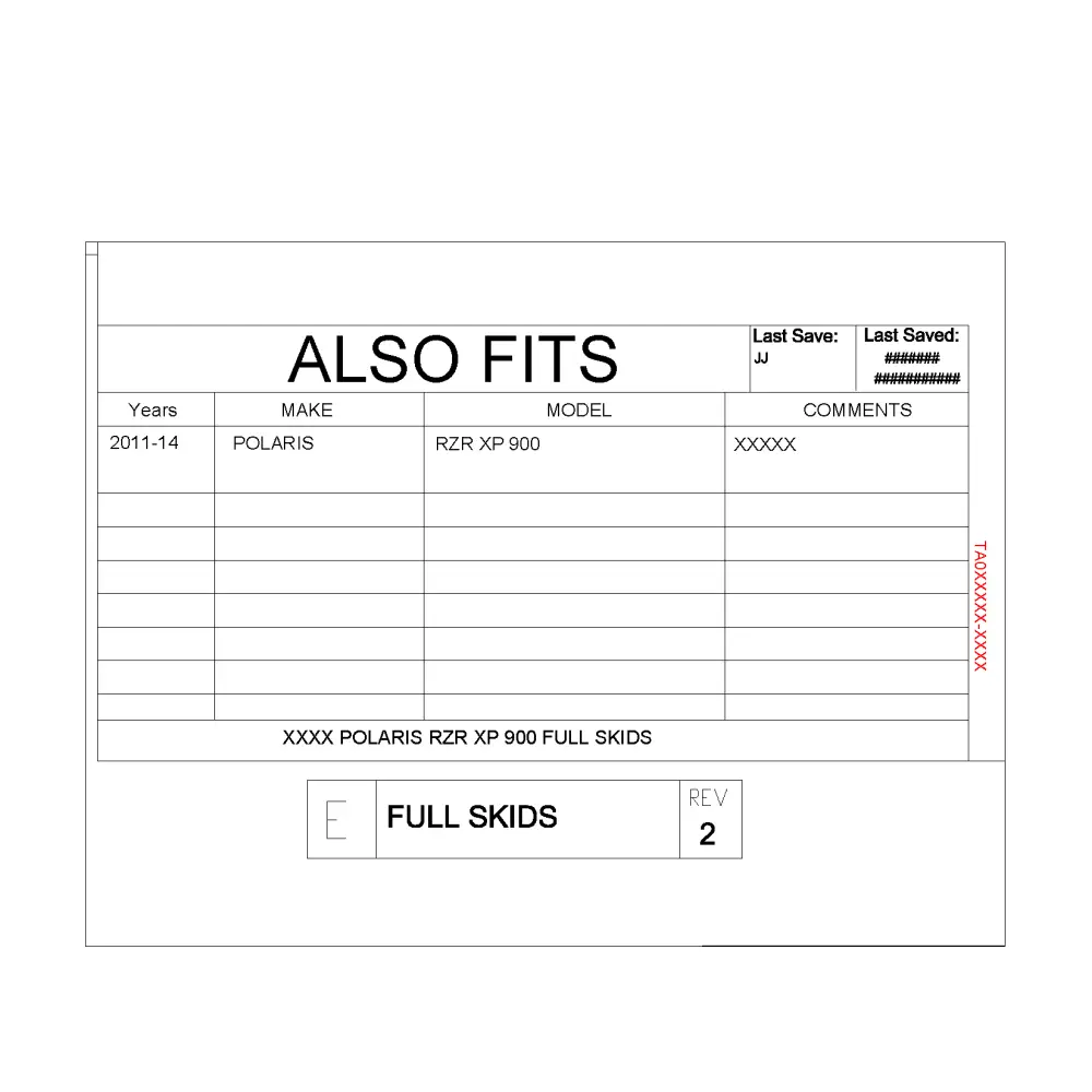 Trail Armor RZR XP 900 Full Skids with Slider Nerfs Extended Rear Coverage 2011-2014 - Skid Plates