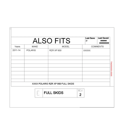 Trail Armor RZR XP 900 Full Skids with Slider Nerfs Extended Rear Coverage 2011-2014 - Skid Plates