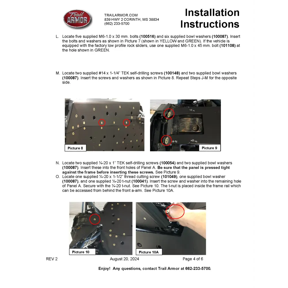 Trail Armor RZR XP Pro 4 Full Skids with Integrated Sliders or Trimmed for Extreme Kick Out Nerf Sliders - Skid Plates