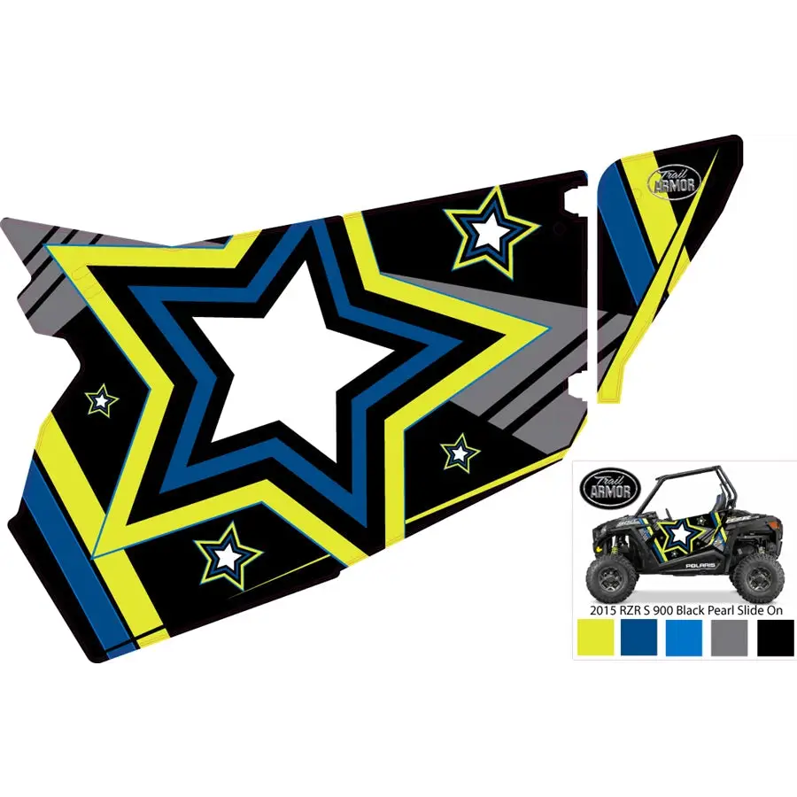Trail Armor Slimline EZ On Two Door Graphics Kit - 2015 RZR S 900 EPS Black Pearl - Graphics