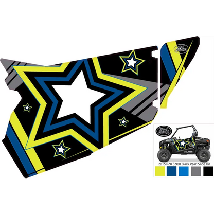 Trail Armor Slimline EZ On Two Door Graphics Kit - 2015 RZR S 900 EPS Black Pearl - Graphics