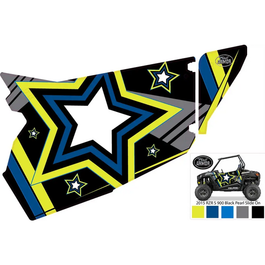Trail Armor Slimline EZ On Two Door Graphics Kit - 2015 RZR S 900 EPS Black Pearl - Graphics