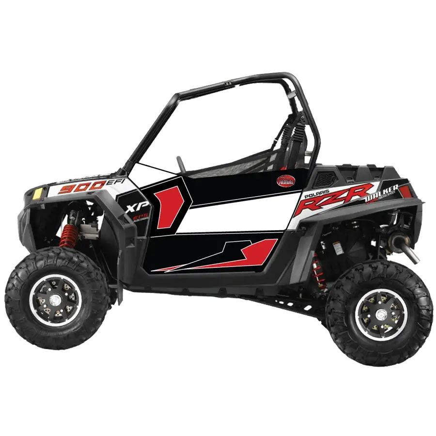 Trail Armor SLIMLINE Two Door Graphics Kit - 2013 RZR XP 900 EPS Walker Evans Black-White LE - Graphics
