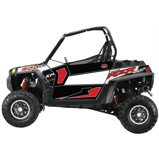 Trail Armor SLIMLINE Two Door Graphics Kit - 2013 RZR XP 900 EPS Walker Evans Black-White LE - Graphics