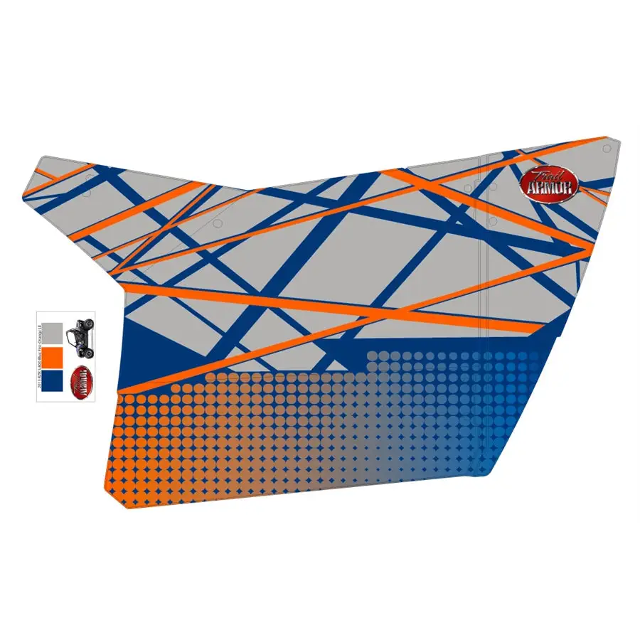 Trail Armor Slimline Two Door Graphics Kit - 2013 RZRS 800 Blue Fire-Orange LE - Graphics