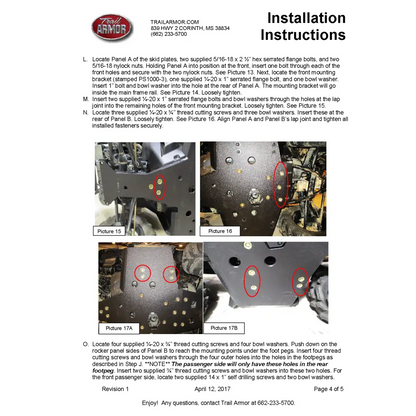 Trail Armor Sportsman 850/850 SP/1000 XP Scrambler 850/1000 XP Sportsman 850 Highlifter Sportsman XP 1000 High Lifter