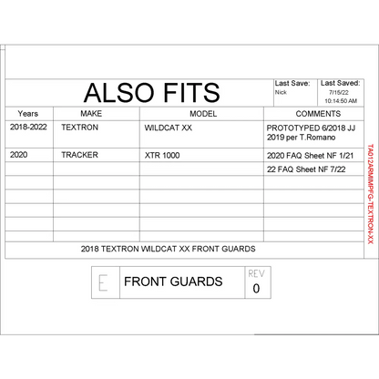 Trail Armor Textron Wildcat XX and Tracker XTR 1000 iMpact Front A-Arm Guards - A-Arm Guards