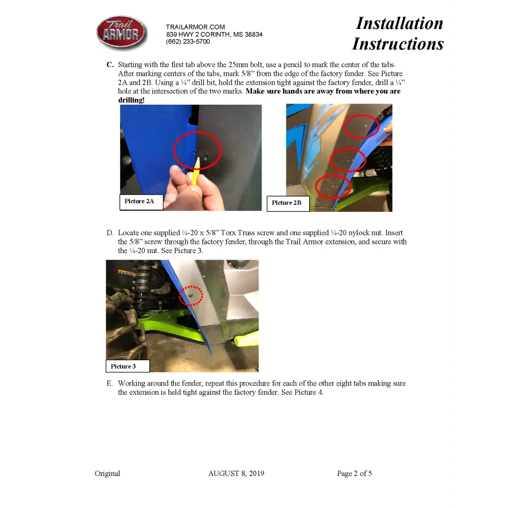 Trail Armor Textron Wildcat XX and Tracker XTR 1000 Mud Flap Fender Extensions 2018 - 2021 - Mudshields