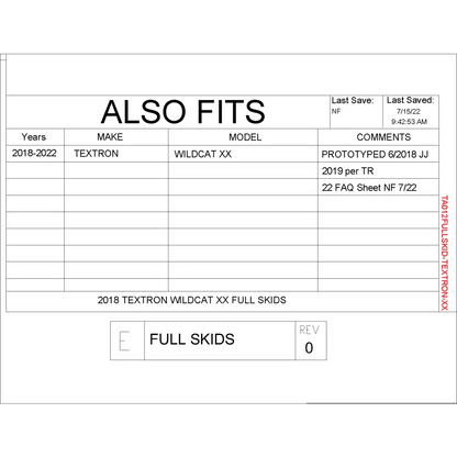 Trail Armor Textron Wildcat XX Full Skids with Slider Nerfs or Nerfs for Textron Off Road Steel Rock Sliders - Skid