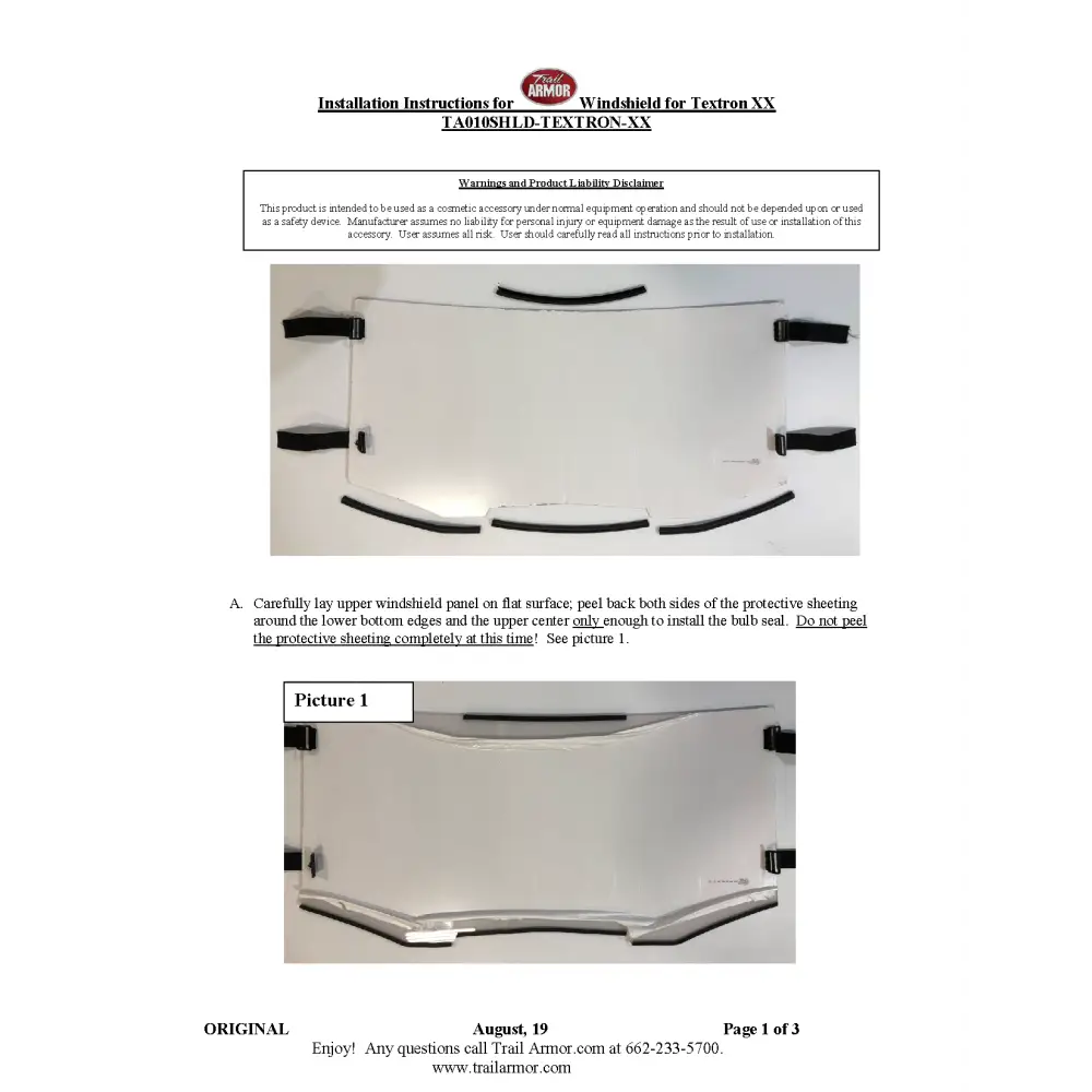 Trail Armor Textron Wildcat-XX Windshield - Windshields