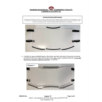 Trail Armor Textron Wildcat-XX Windshield - Windshields