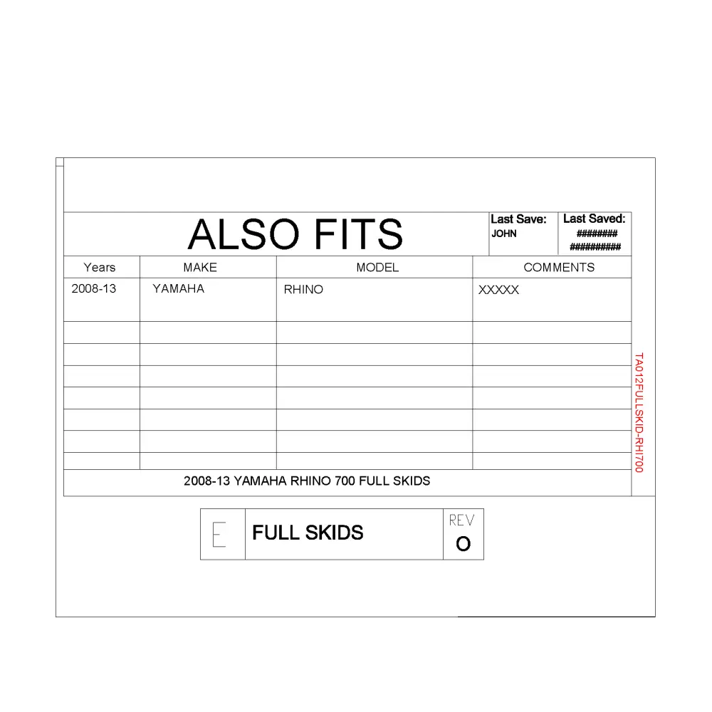 Trail Armor Yamaha Rhino 700 Full Skids with Slider Nerfs 2008 - 2013 - Skid Plates