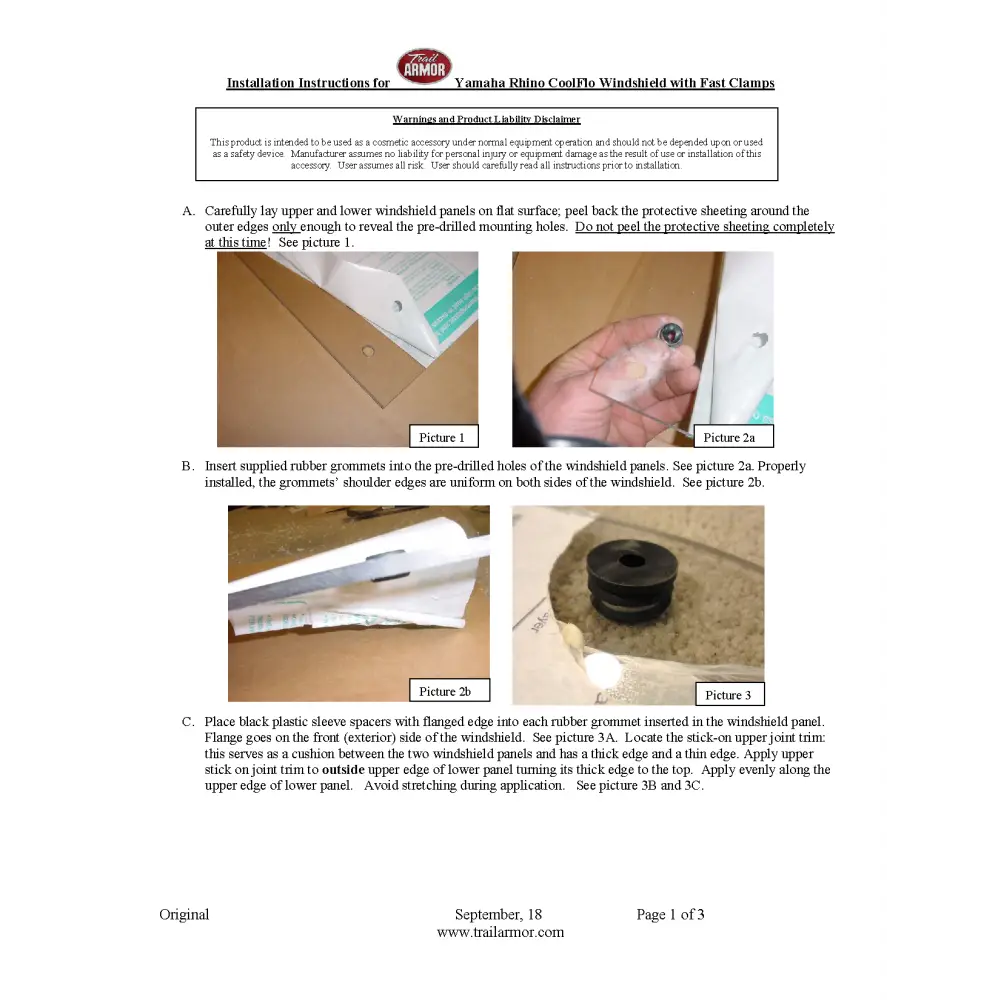 Trail Armor Yamaha Rhino CoolFlo Windshield with Fast Clamps - Windshields