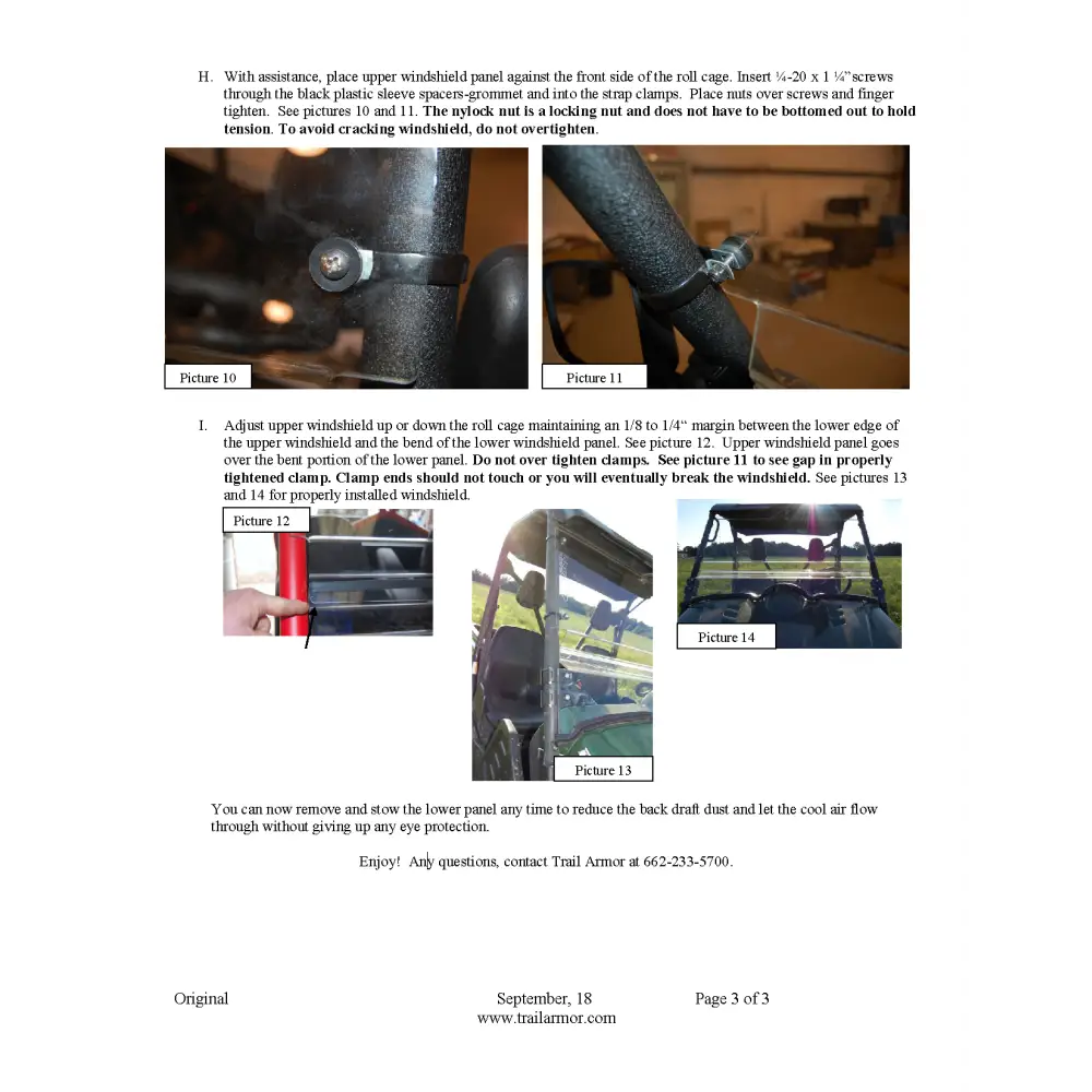 Trail Armor Yamaha Rhino CoolFlo Windshield with Fast Clamps - Windshields