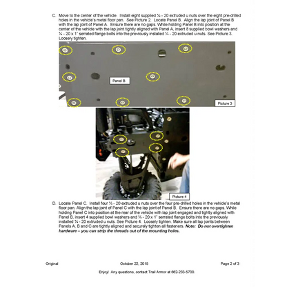 Trail Armor Yamaha Wolverine Wolverine R-Spec and Wolverine R-Spec EPS Full Skids with Slider Nerfs 2016 - 2018 - Skid