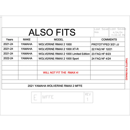 Trail Armor Yamaha Wolverine RMAX 2 Mud Flap Fender Extensions 2021 - 2024 - Mudshields