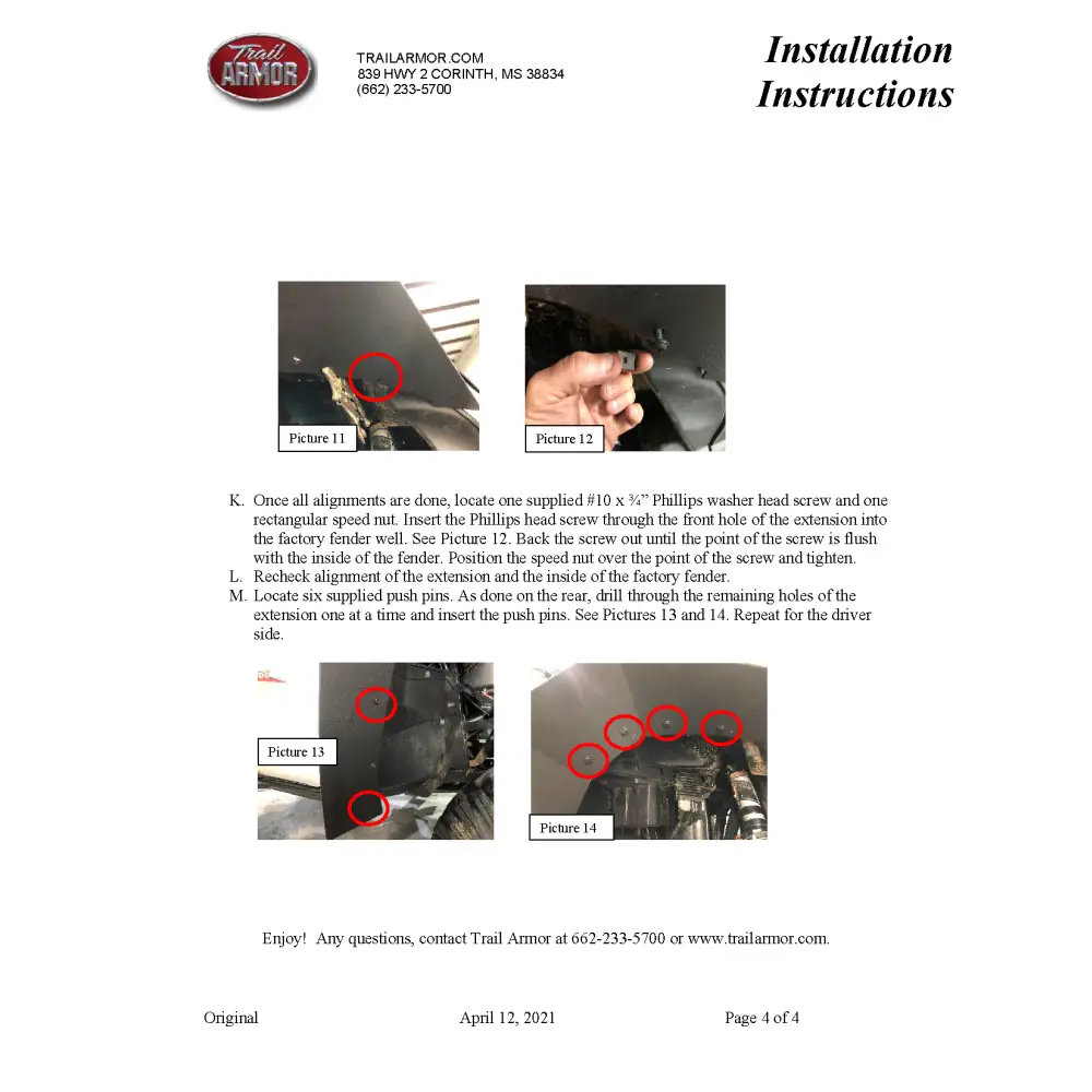 Trail Armor Yamaha Wolverine RMAX 4 Mud Flap Fender Extensions 2021 - 2024 - Mudshields