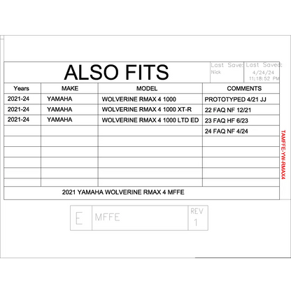 Trail Armor Yamaha Wolverine RMAX 4 Mud Flap Fender Extensions 2021 - 2024 - Mudshields