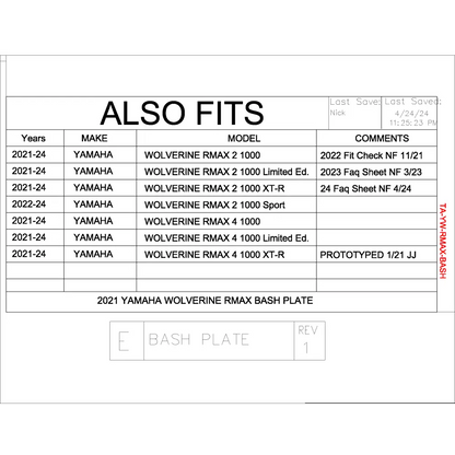 Trail Armor Yamaha Wolverine RMAX2 1000 RMAX2 1000 X-TR RMAX2 1000 LT Edition RMAX4 RMAX4 1000 X-TR RMAX4 1000 LT