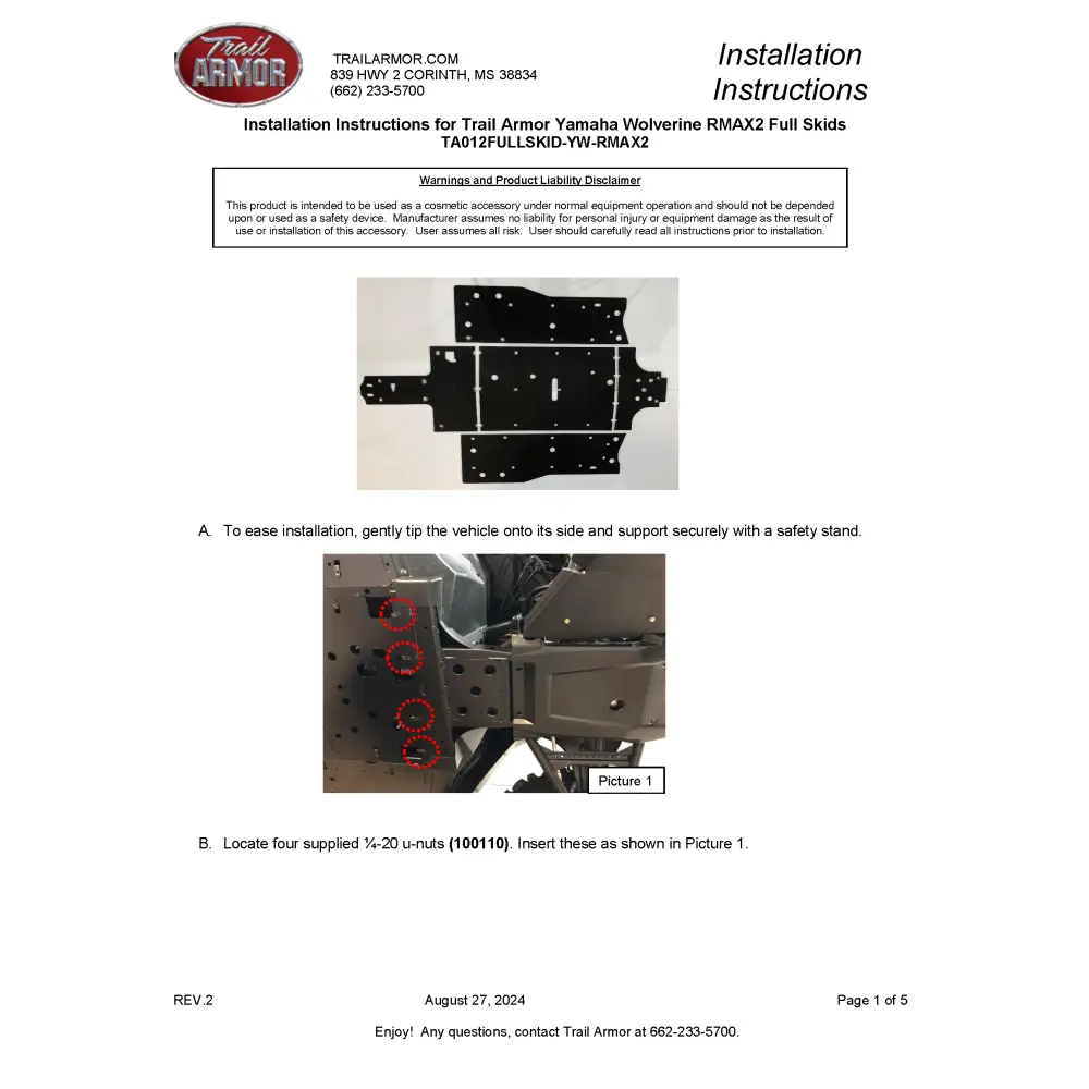 Trail Armor Yamaha Wolverine RMAX2 RMAX2 1000 X-TR RMAX2 1000 LT Edition RMAX2 1000 Sport Full Skids - Skid Plates