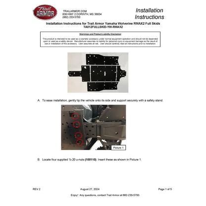 Trail Armor Yamaha Wolverine RMAX2 RMAX2 1000 X-TR RMAX2 1000 LT Edition RMAX2 1000 Sport Full Skids - Skid Plates