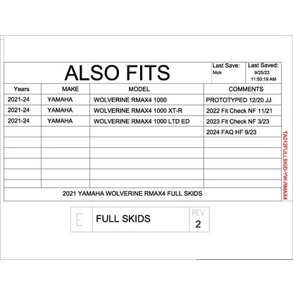 Trail Armor Yamaha Wolverine RMAX4 1000 RMAX4 1000 X-TR RMAX4 1000 LT Edition Full Skids 2021 - 2024 - Skid Plates