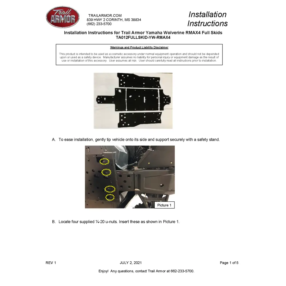 Trail Armor Yamaha Wolverine RMAX4 1000 RMAX4 1000 X-TR RMAX4 1000 LT Edition Full Skids 2021 - 2024 - Skid Plates