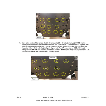 Trail Armor Yamaha WolverineYamaha Wolverine X2 850 (2019 - 2022) X2 850 R-Spec (2019 - 2024) X2 850 EPS (2020) X2 850