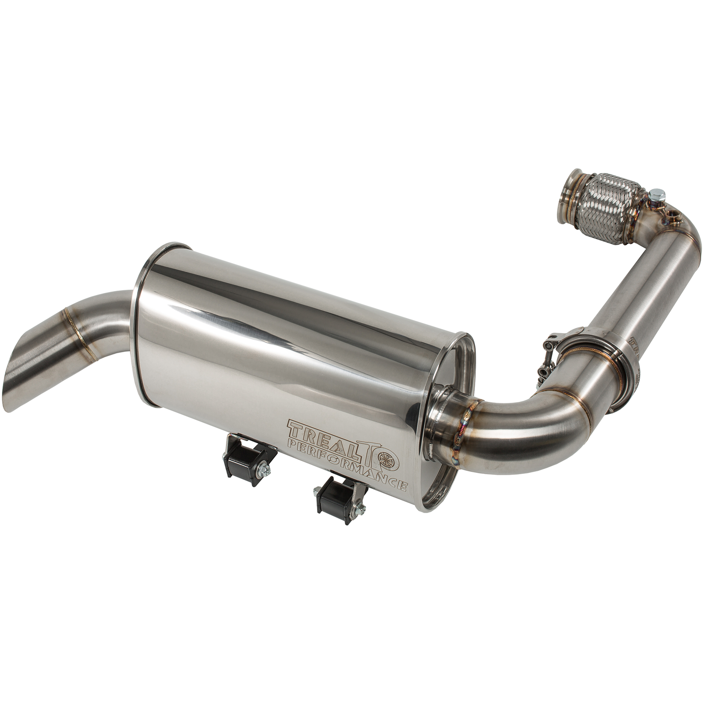 Treal Performance | 2017-2025 Can-Am Maverick X3 Trail Side Exit Exhaust System - Non-Resonated Front Section - Exhaust