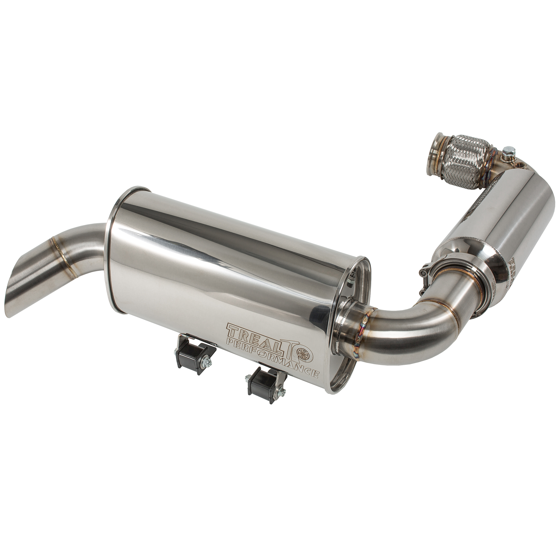 Treal Performance | 2017-2025 Can-Am Maverick X3 Trail Side Exit Exhaust System - Resonated Front Section - Exhaust