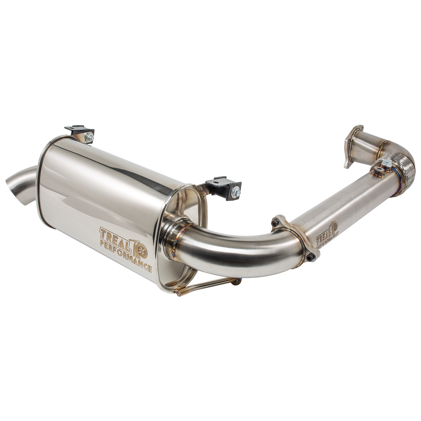 Treal Performance | 2020-2025 Polaris RZR ProXP Turbo Back Exhaust System - Non-Resonated Front Section / Single Tip
