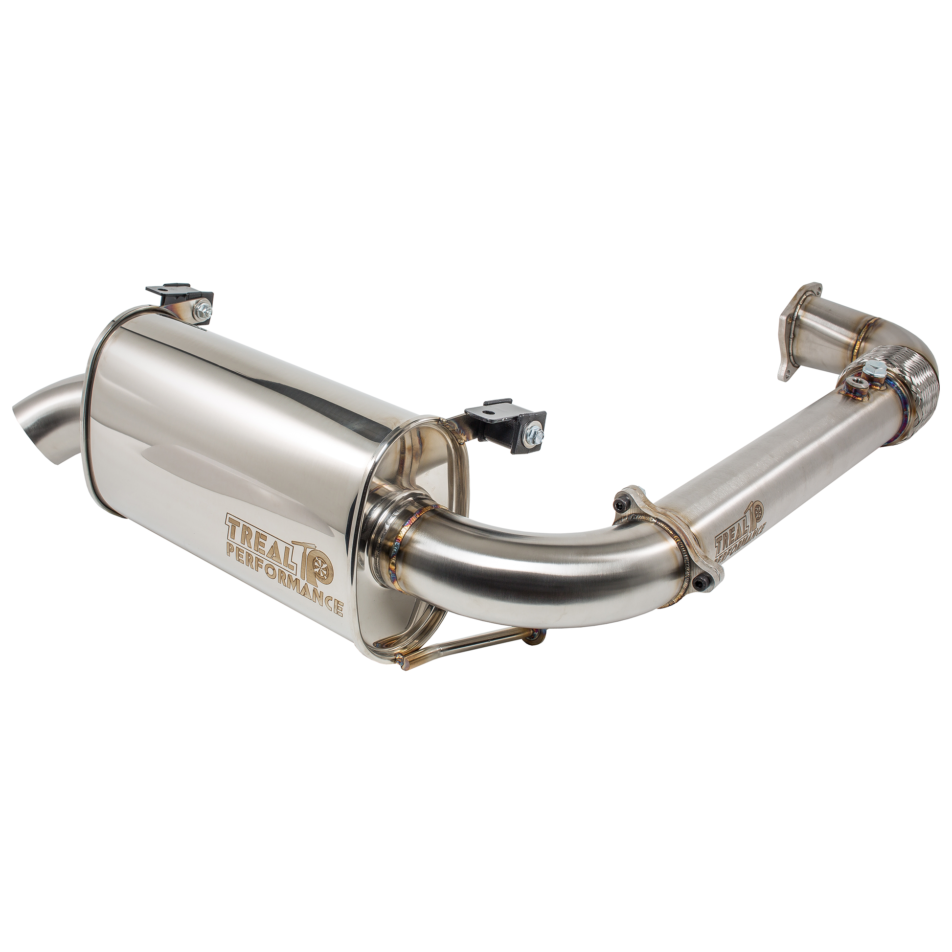 Treal Performance | 2020-2025 Polaris RZR ProXP Turbo Back Exhaust System - Non-Resonated Front Section / Single Tip
