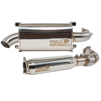 Treal Performance | 2020-2025 Polaris RZR ProXP Turbo Back Exhaust System - Resonated Front Section / Single Tip