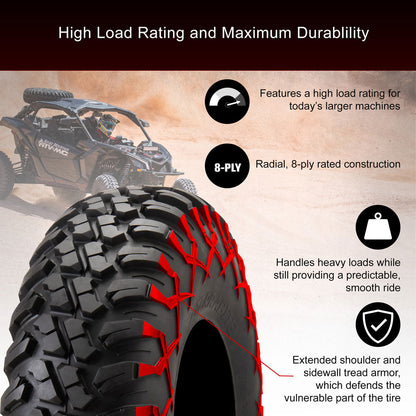 Tusk Terrabite® Radial Tire 25x8-12 Medium/Hard Terrain - Tire
