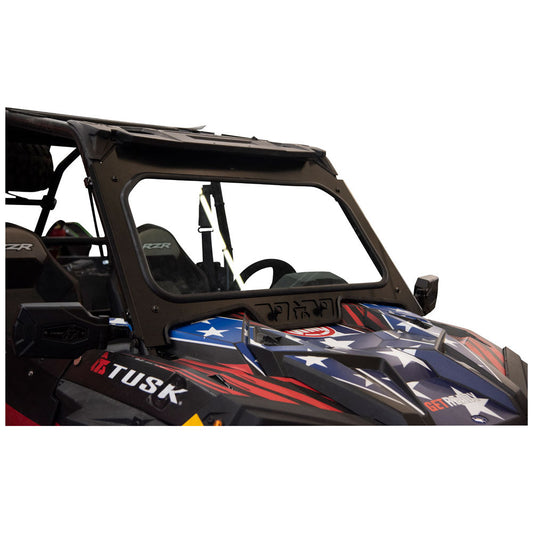 Tusk UTV Full Glass Windshield With Vent and 12’’ Windshield Wiper - Polaris RZR XP - Glass Front Windshield