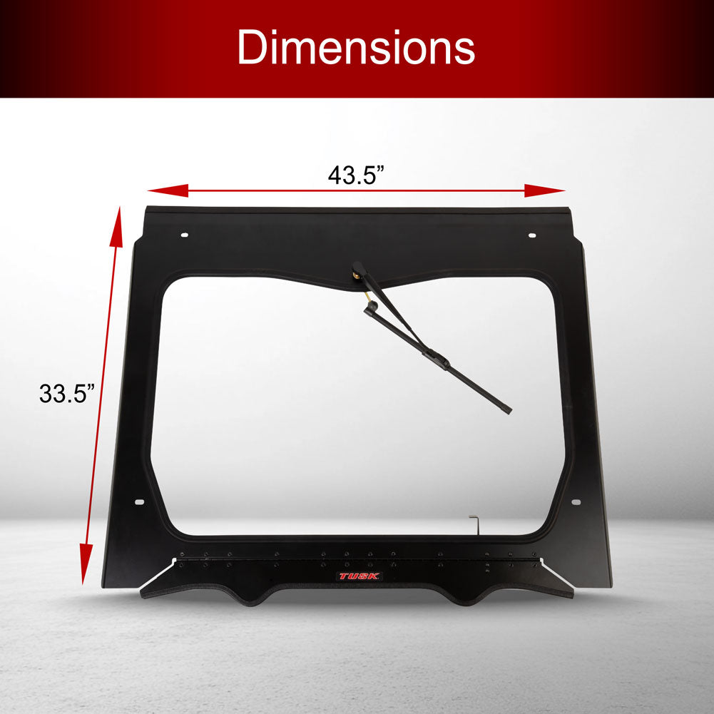 Tusk UTV Full Glass Windshield With Vent and 16’’ Windshield Wiper - Polaris RZR Pro R - Glass Front Windshield