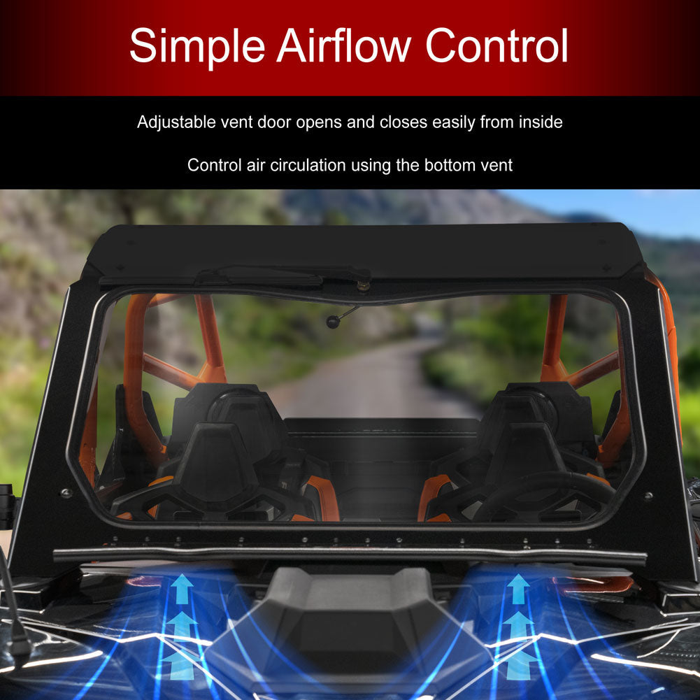 Tusk UTV Full Glass Windshield With Vent and 16’’ Windshield Wiper - Polaris RZR Pro R - Glass Front Windshield