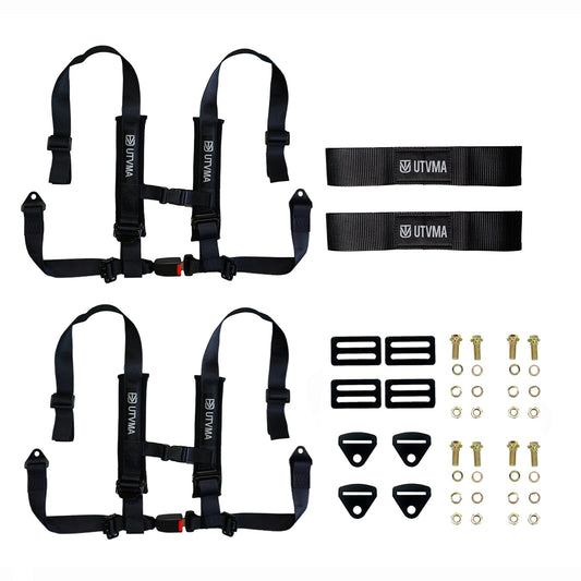 Two Harness Pack Auto Buckle with Harness Collars - All Black - Harness