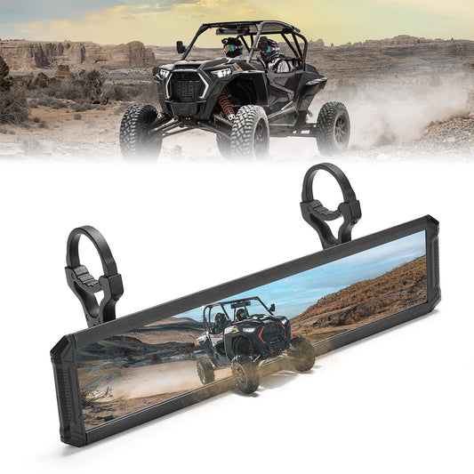 Ultra-Wide View UTV Rear View Mirror with 1.65’’-2’’ Sturdy Gear Clamp