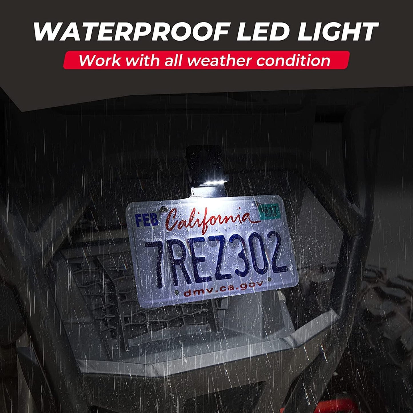 Universal 12V Lighted License Plate Holder Fit Can Am X3 / Polaris RZR