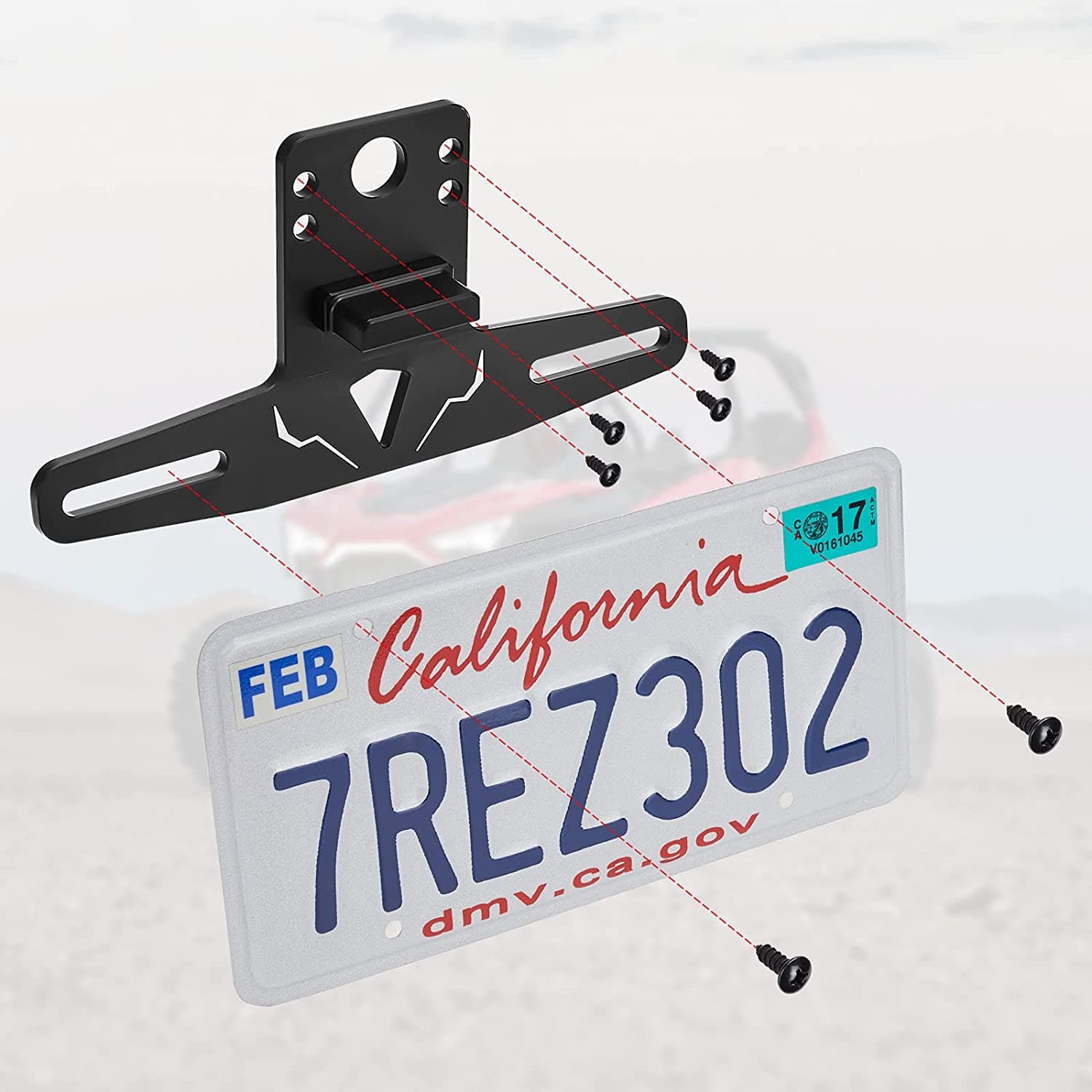 Universal 12V Lighted License Plate Holder Fit Can Am X3 / Polaris RZR