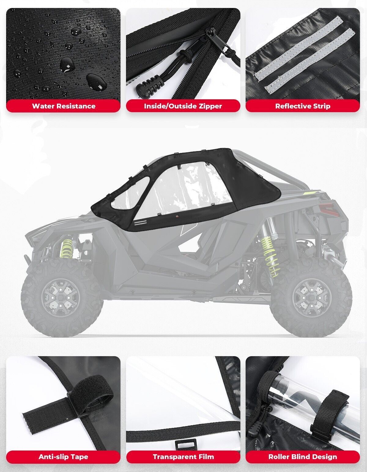 Upgraded Soft Upper Door Cab Enclosure for Polaris RZR PRO XP 2020-2023